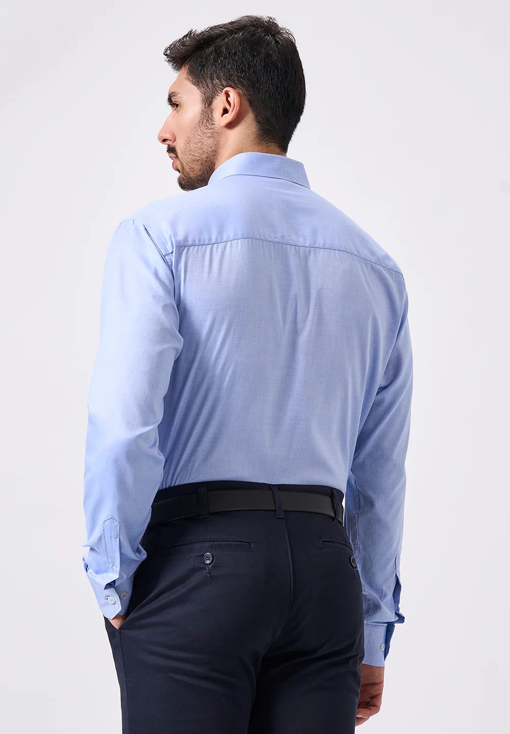 Men Blue Slim Fit Formal Shirt - Image 2
