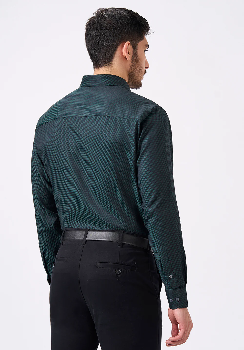 Men Green Slim Fit Formal Shirt - Image 2