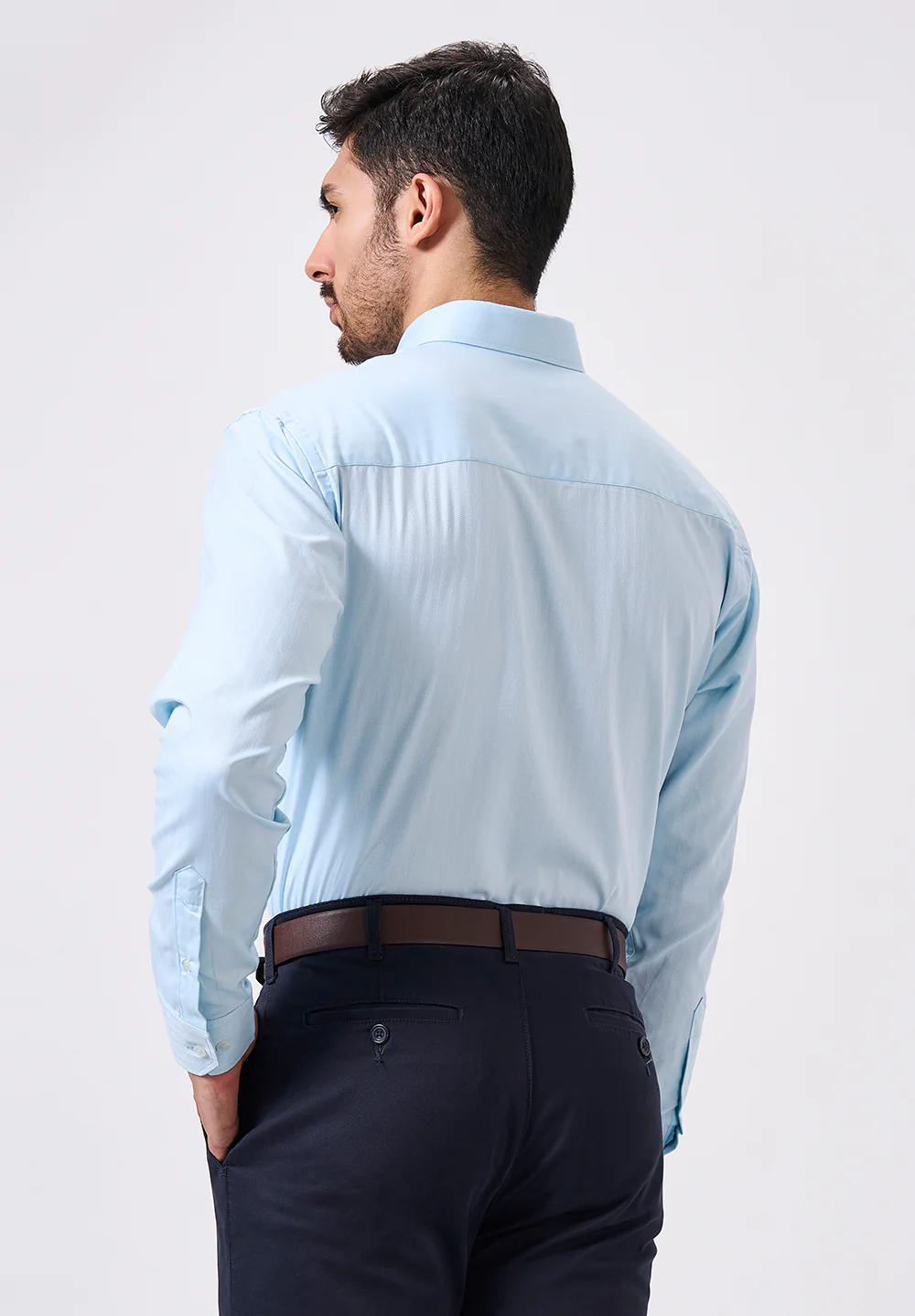 Men Blue Slim Fit Formal Shirt - Image 2