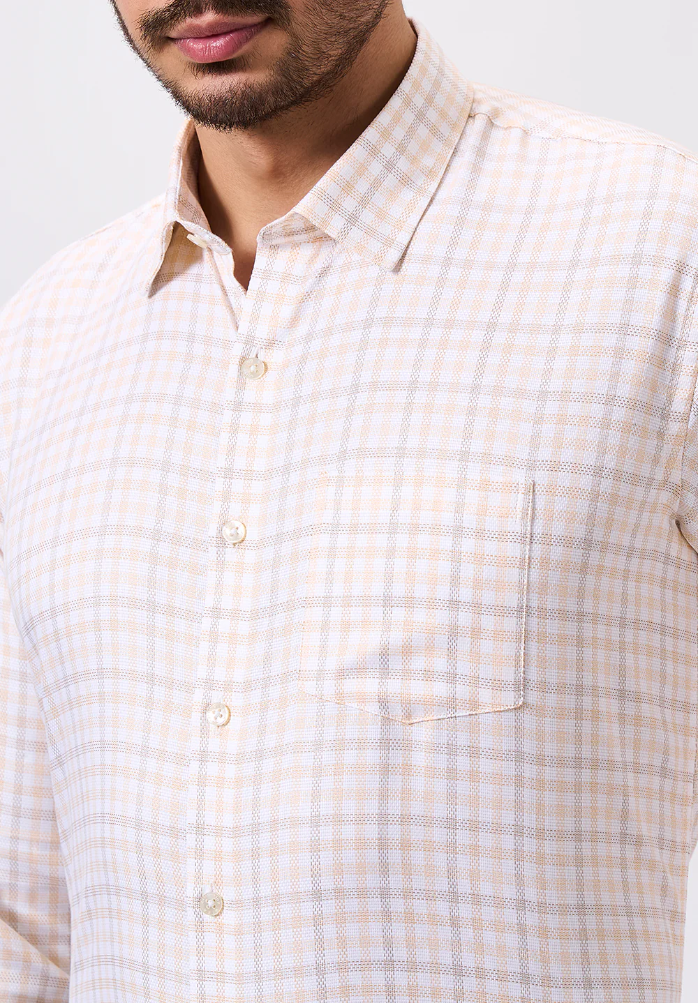 Men Orange Slim Fit Formal Shirt - Image 3