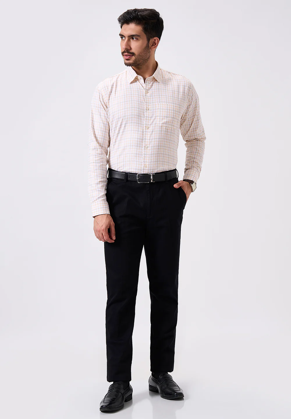 Men Orange Slim Fit Formal Shirt - Image 5