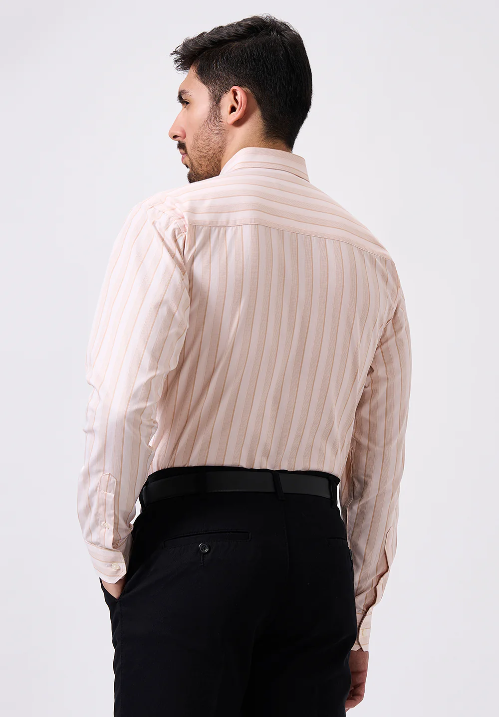 Men Peach Slim Fit Formal Shirt - Image 2