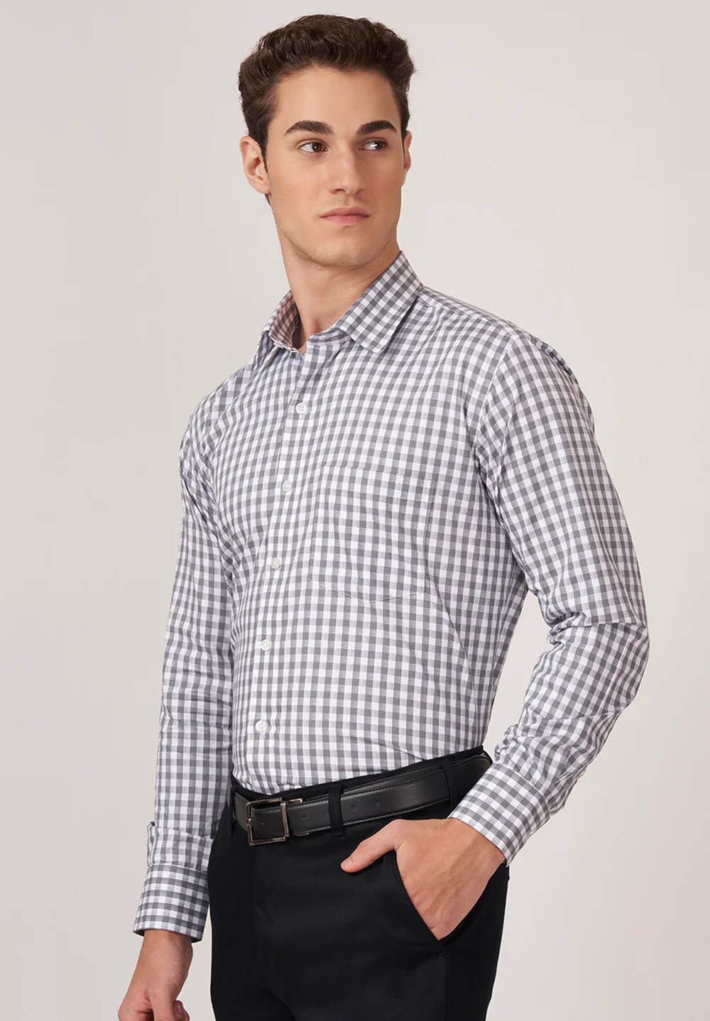 Men Gray Regular Fit Formal Shirt - Image 3