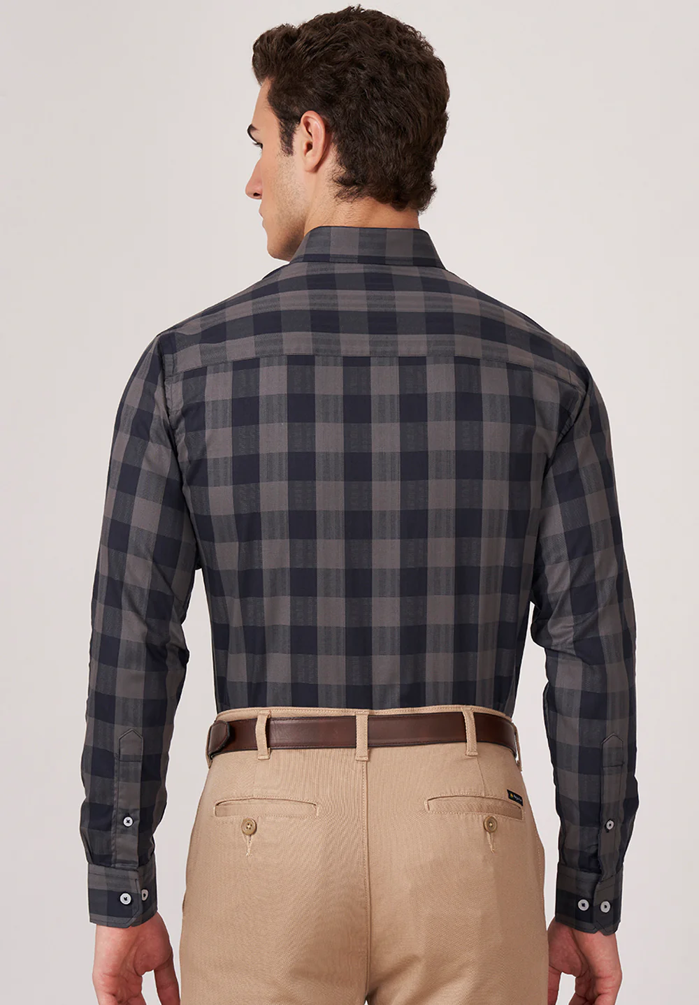 Men Gray Slim Fit Formal Shirt - Image 3