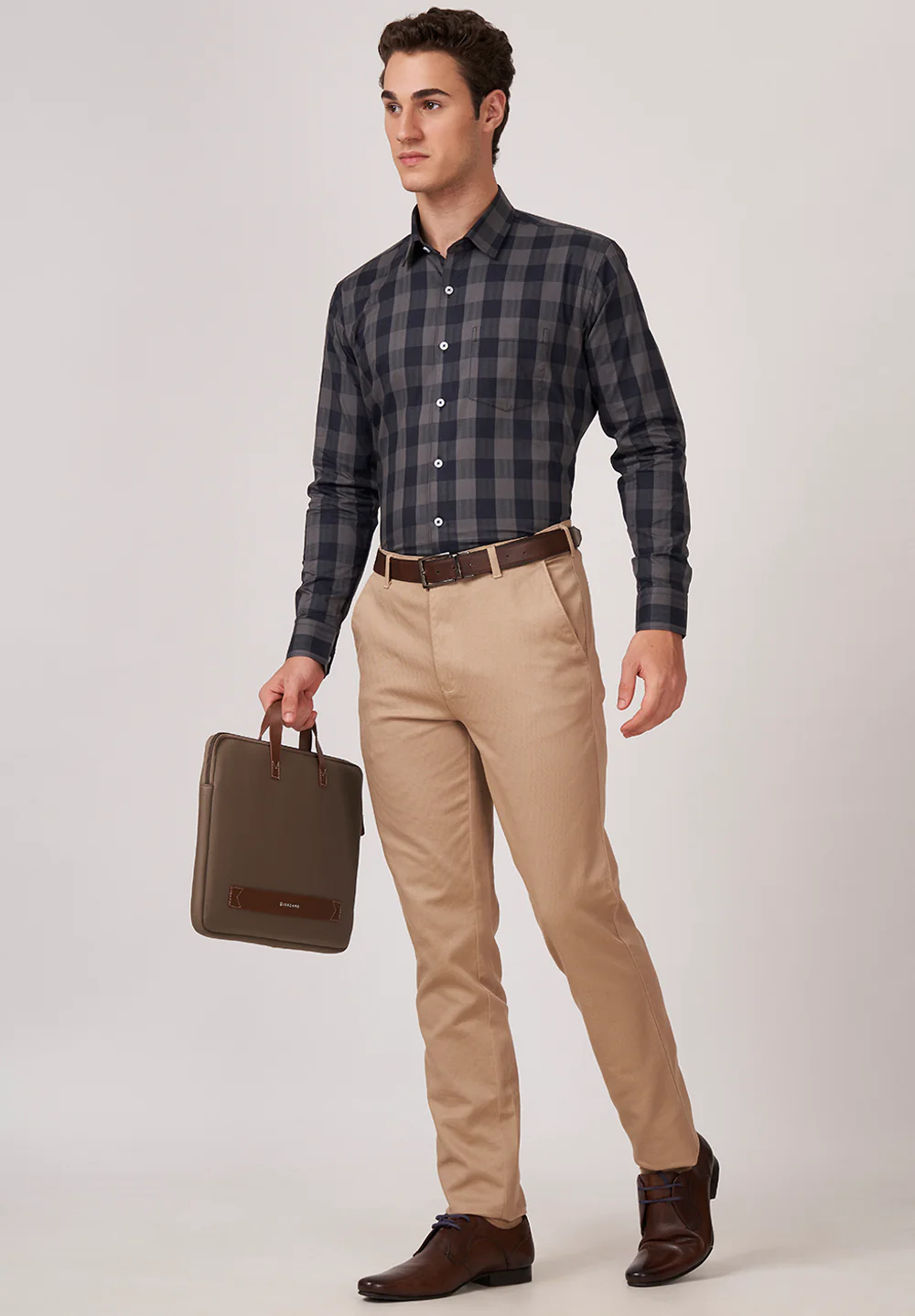 Men Gray Slim Fit Formal Shirt - Image 5