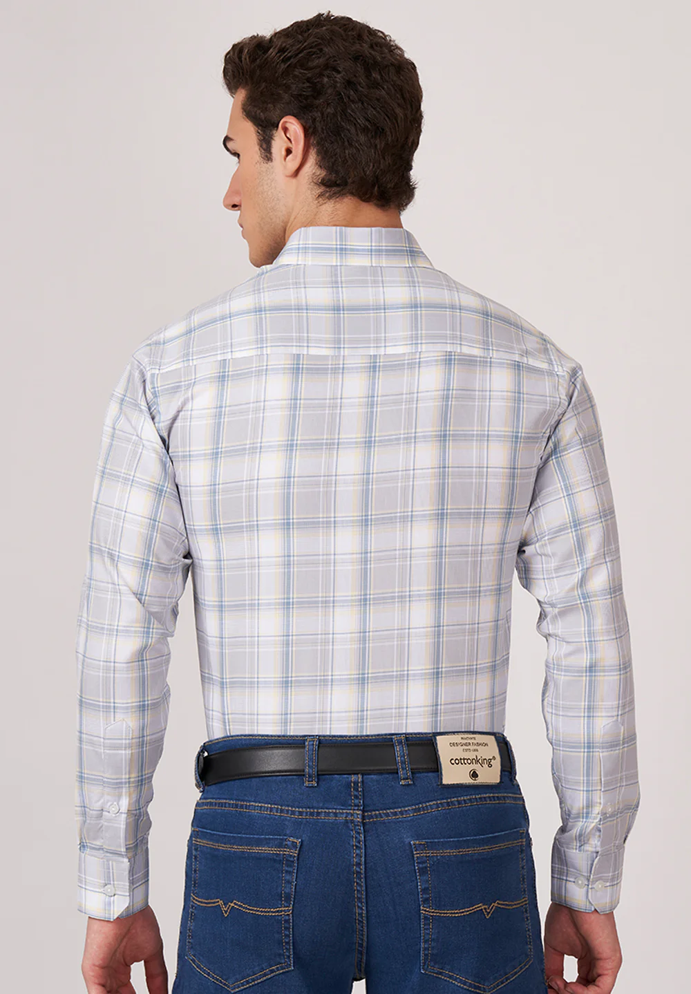 Men Gray Slim Fit Formal Shirt - Image 3
