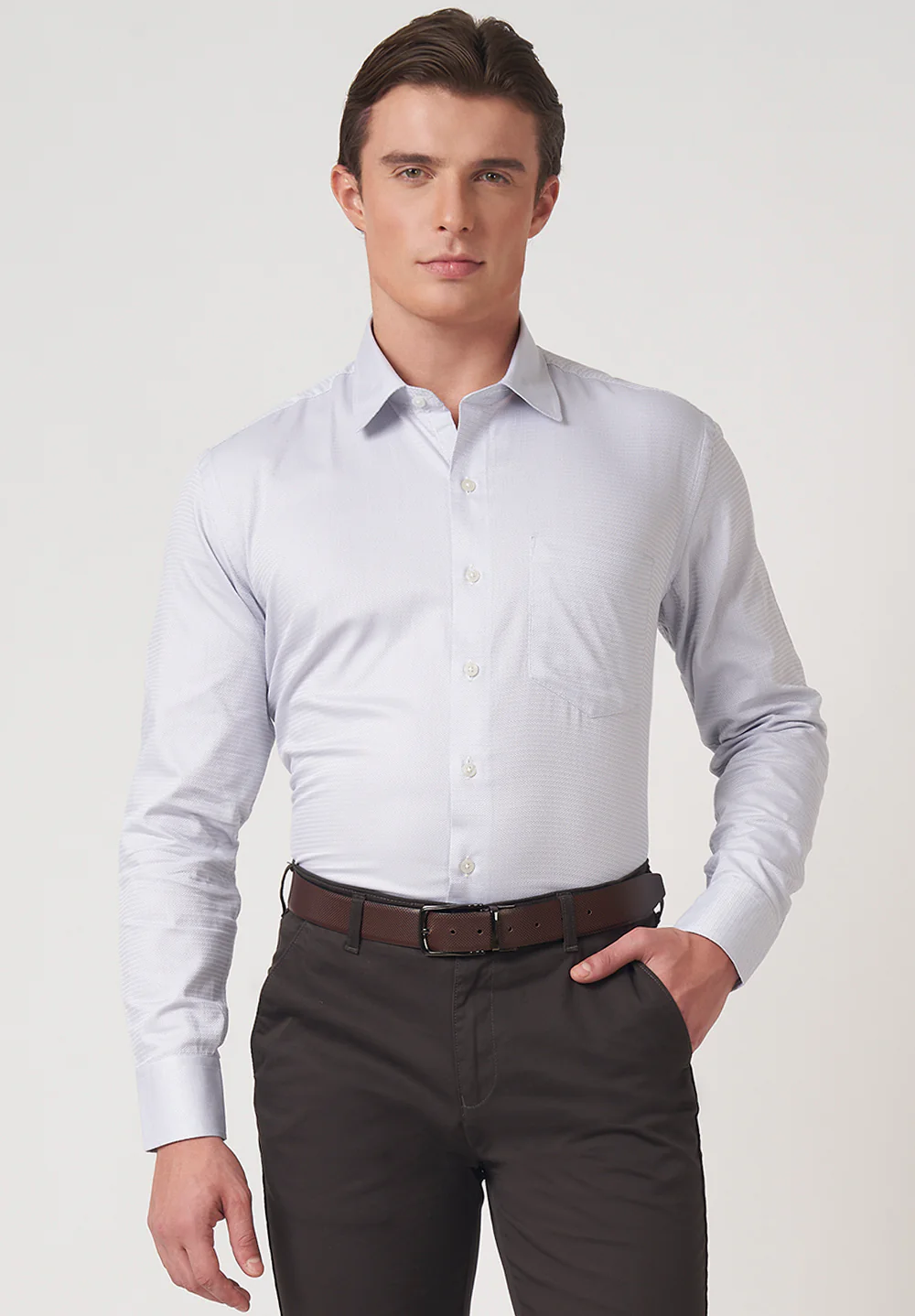 Men Gray Regular Fit Formal Shirt