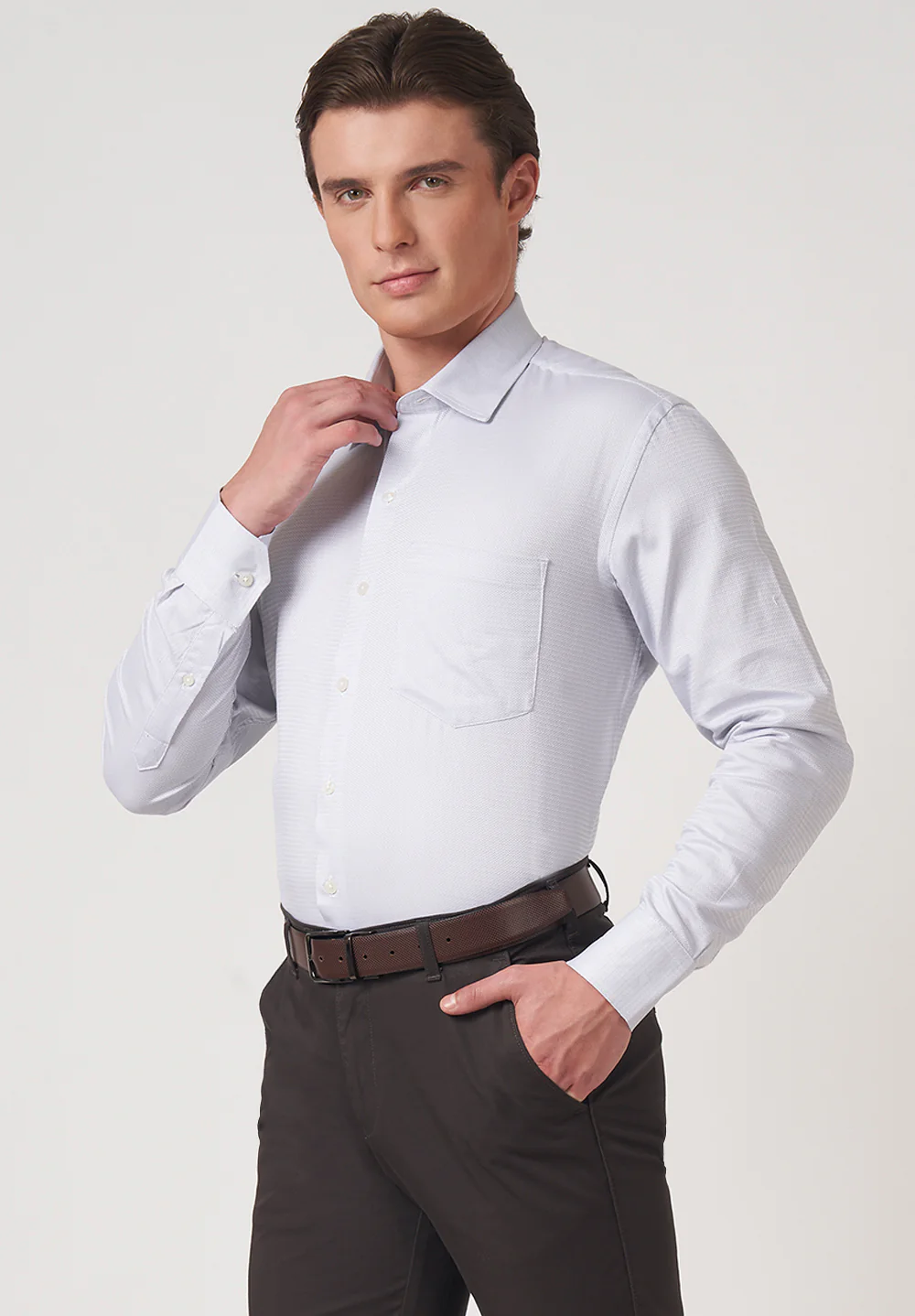 Men Gray Regular Fit Formal Shirt - Image 3