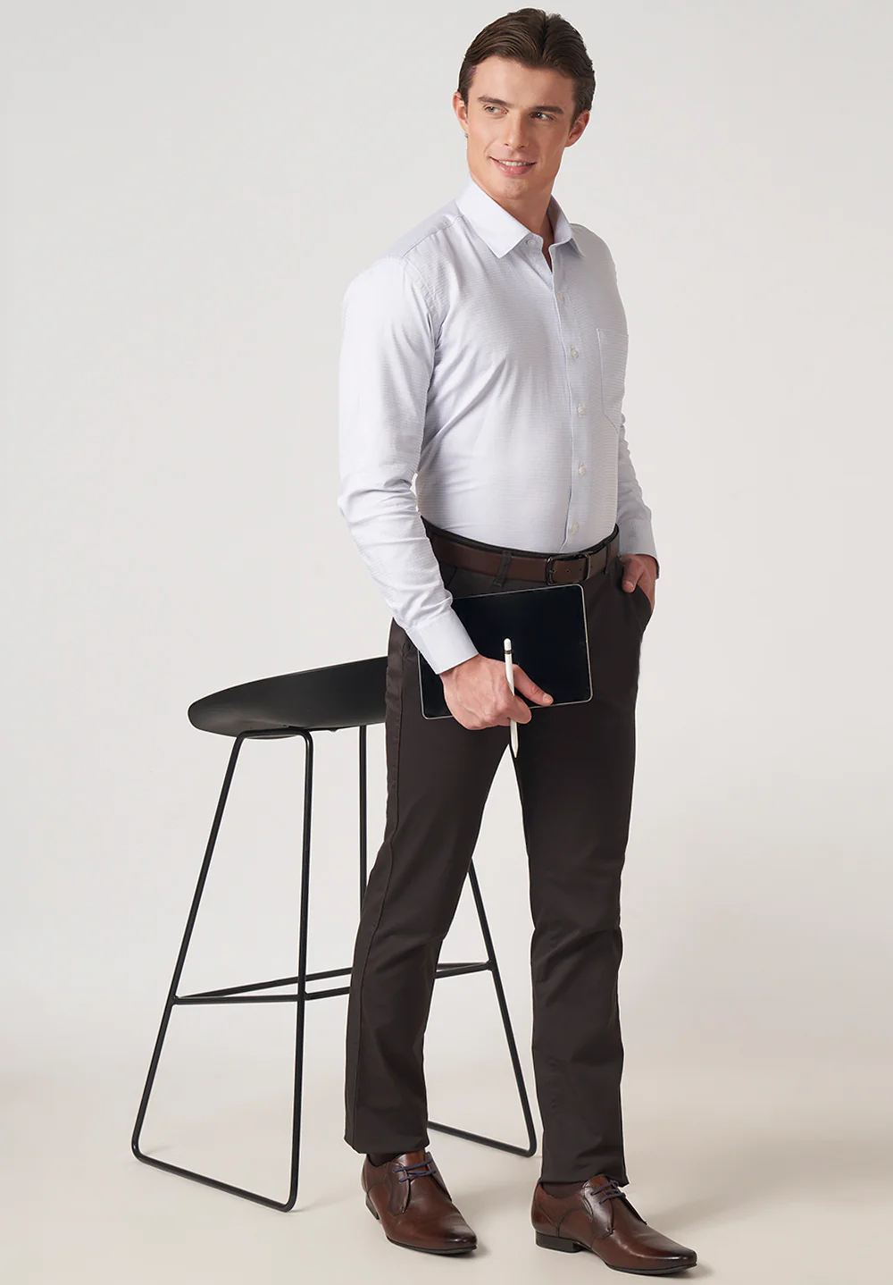 Men Gray Regular Fit Formal Shirt - Image 5
