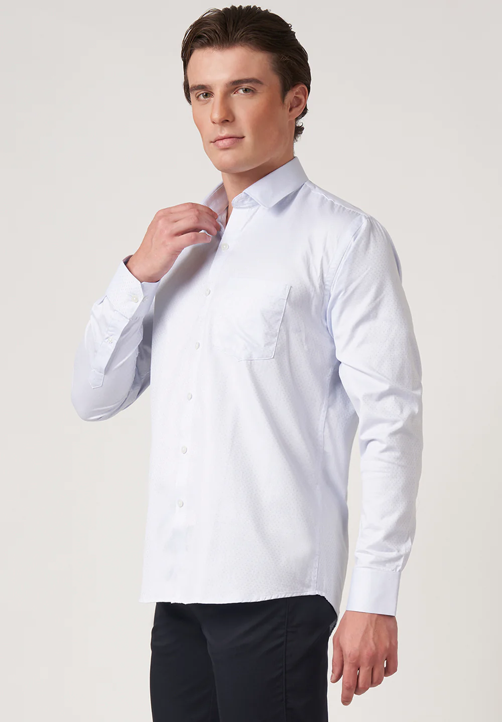 Men Gray Slim Fit Formal Shirt - Image 2