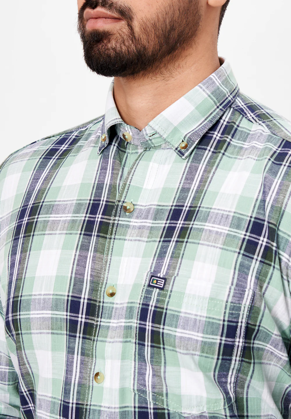 Men Green Smart Fit Formal Shirt - Image 3