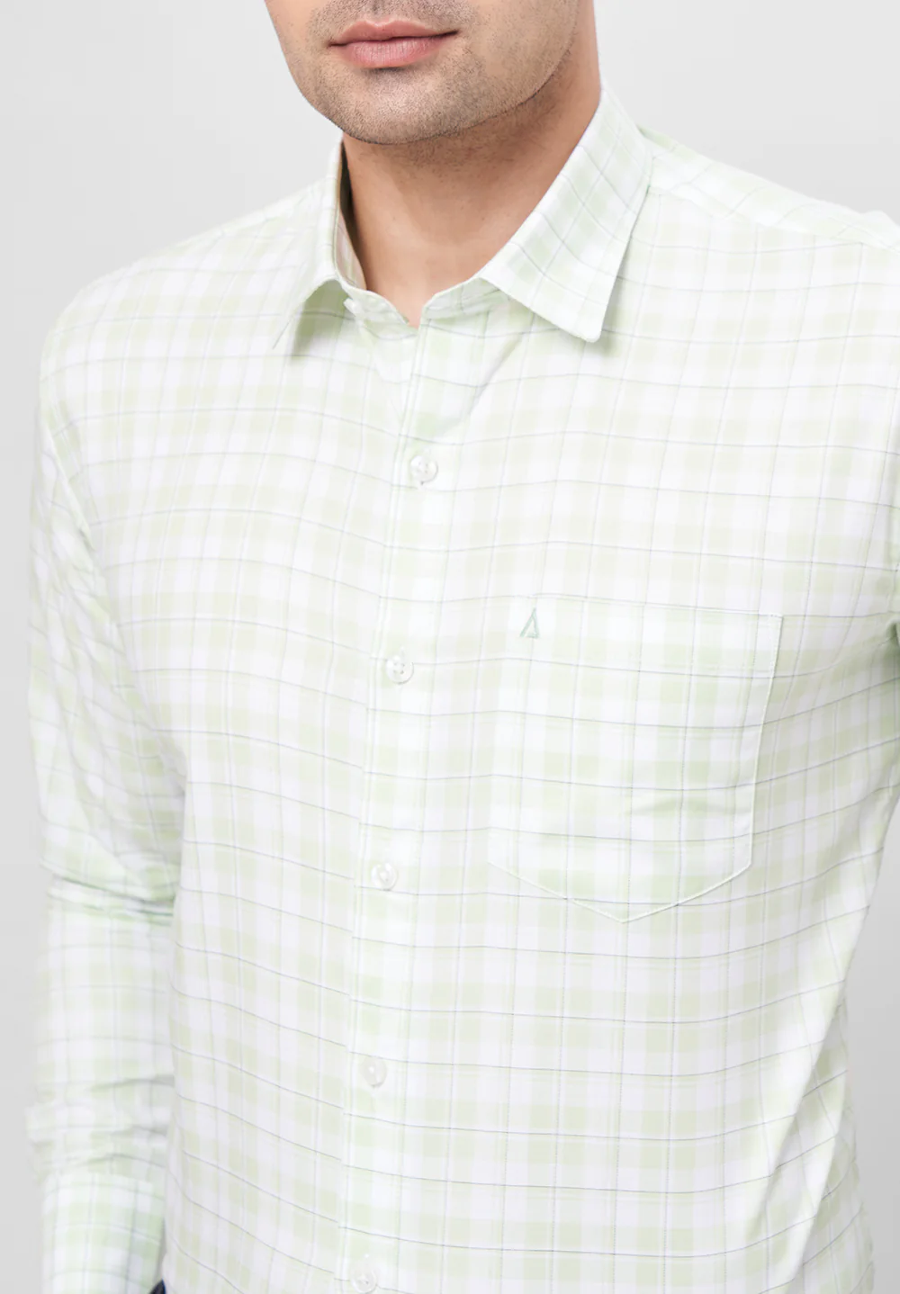Men Green Slim Fit Formal Shirt - Image 3