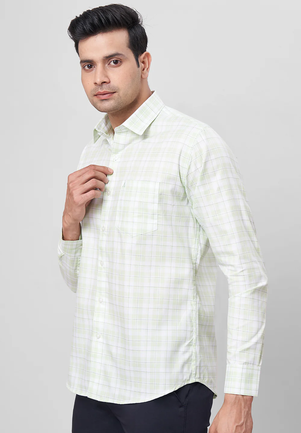 Men Green Slim Fit Formal Shirt - Image 5