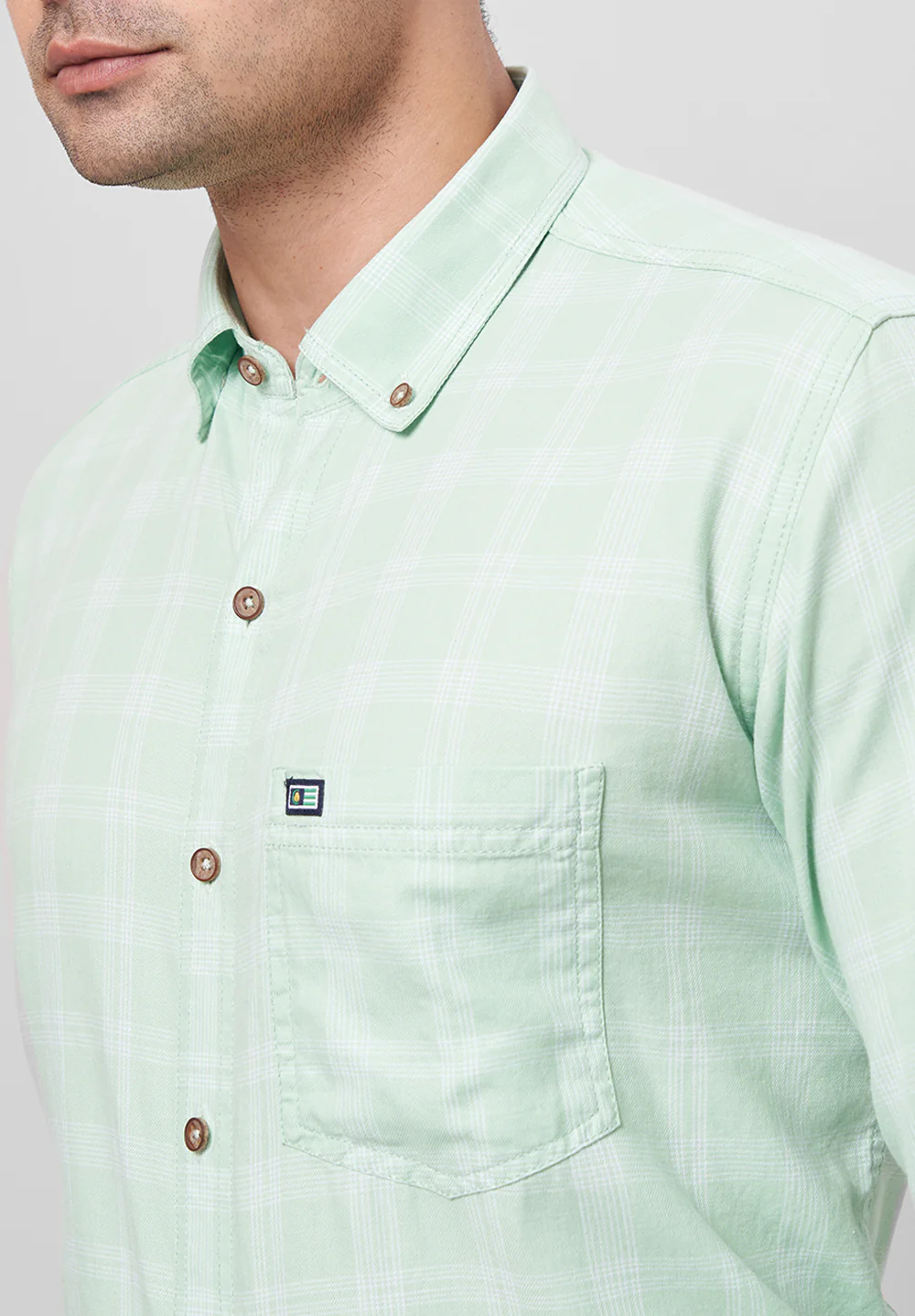 Men Green Smart Fit Formal Shirt - Image 3