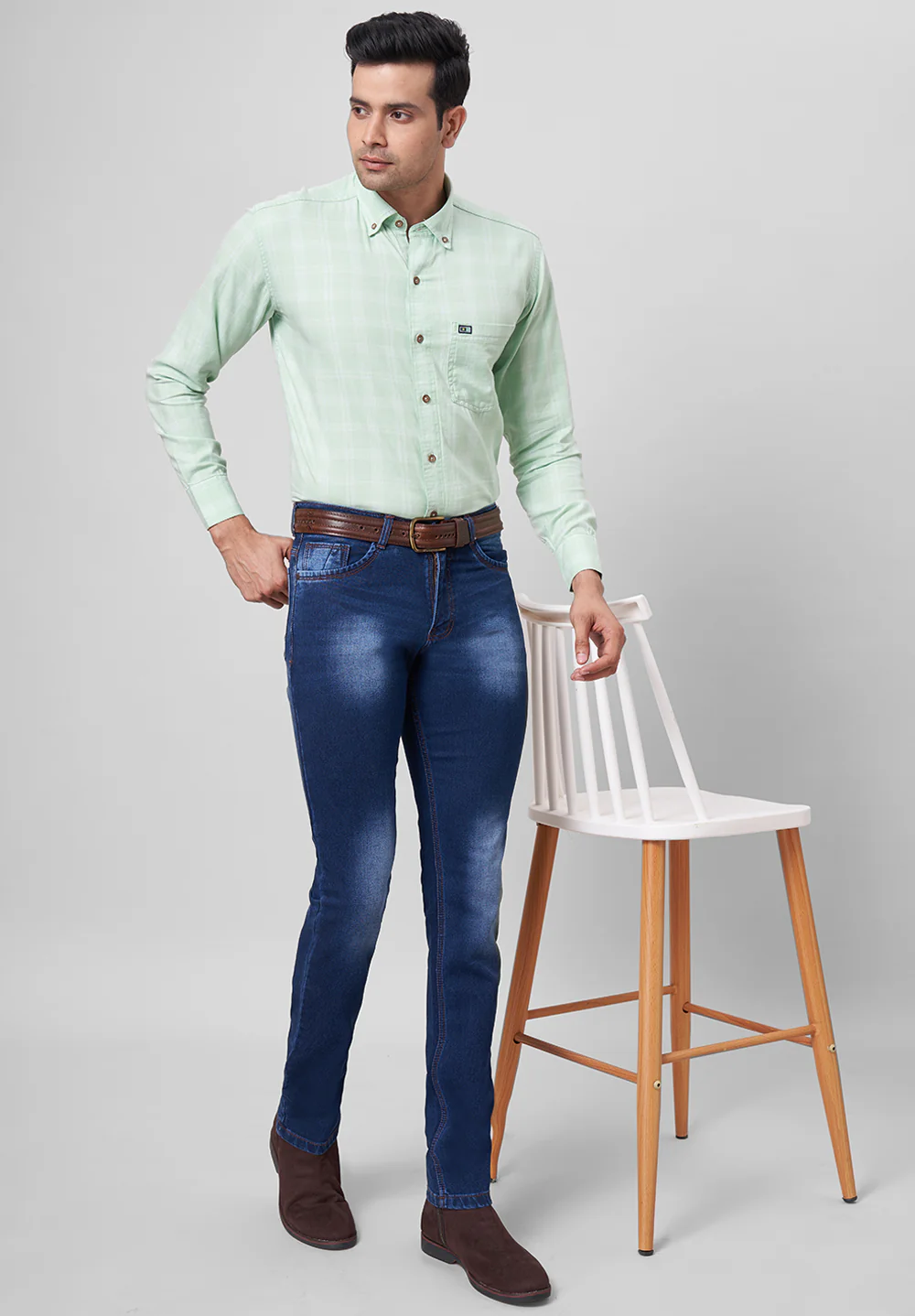 Men Green Smart Fit Formal Shirt - Image 4