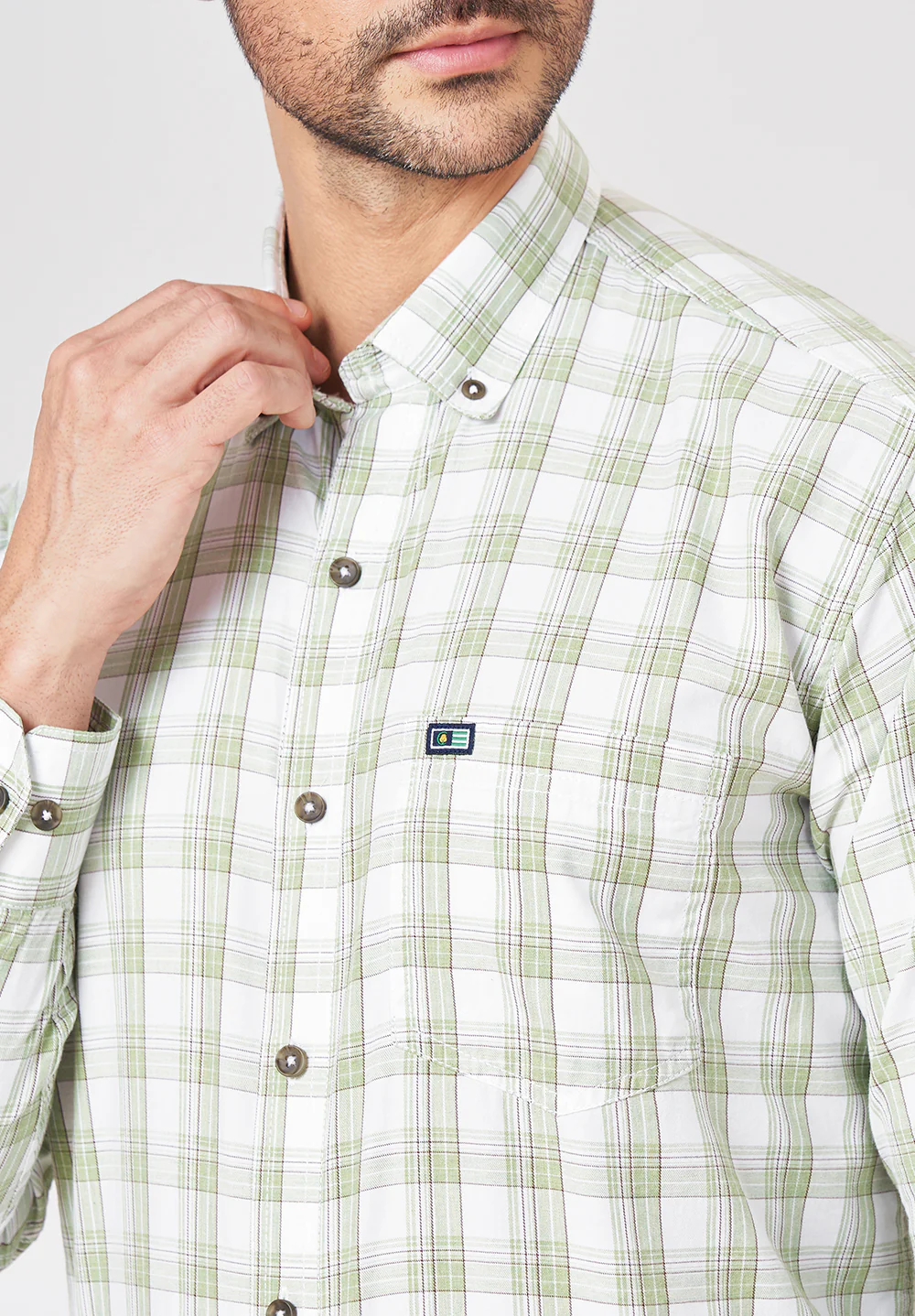 Men Green Smart Fit Formal Shirt - Image 3
