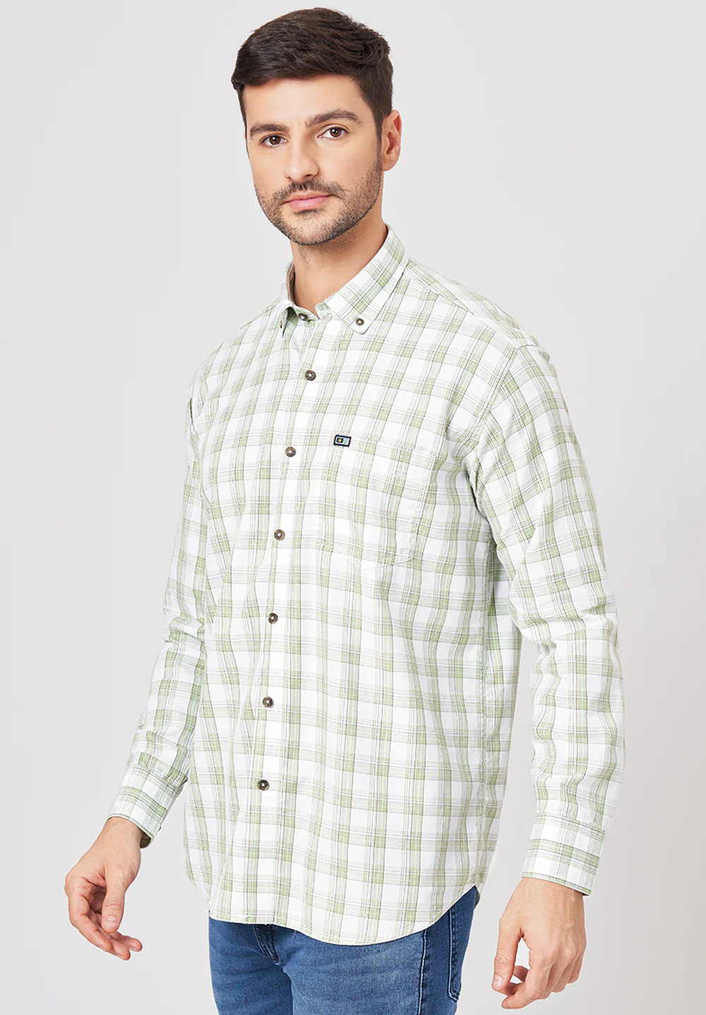 Men Green Smart Fit Formal Shirt - Image 4