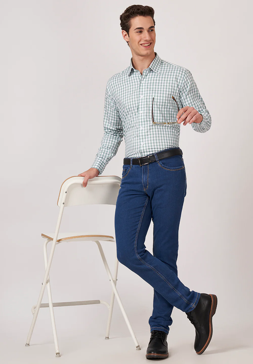 Men Green Regular Fit Formal Shirt - Image 5