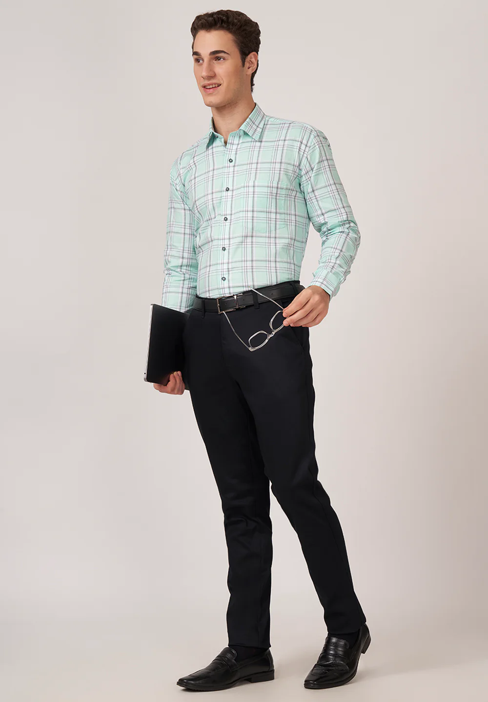 Men Green Regular Fit Formal Shirt - Image 4