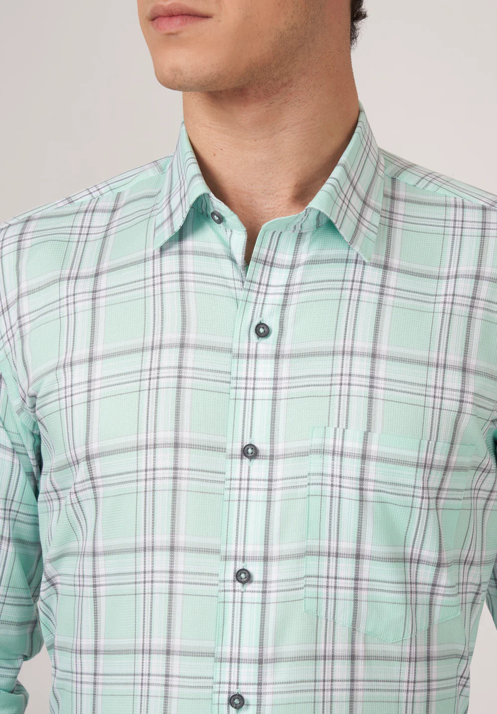 Men Green Regular Fit Formal Shirt - Image 5
