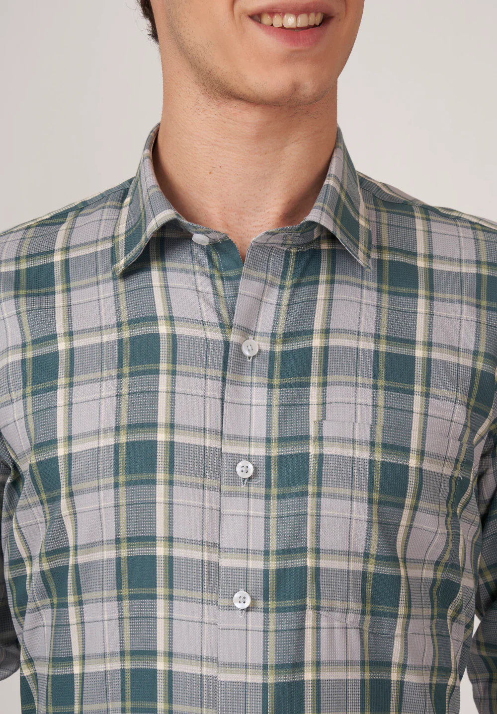 Men Green Regular Fit Formal Shirt - Image 4
