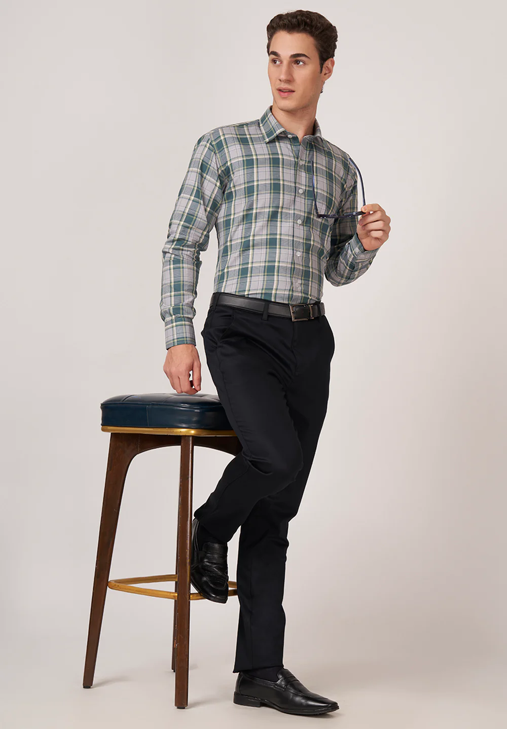 Men Green Regular Fit Formal Shirt - Image 5