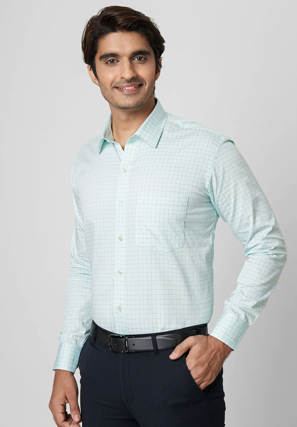 Men Green Regular Fit Formal Shirt