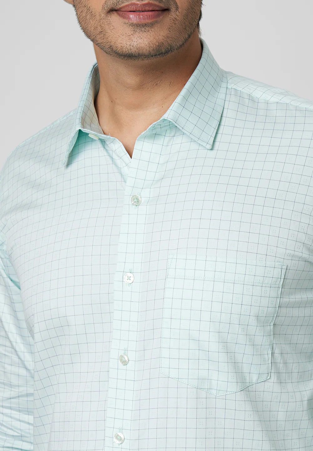 Men Green Regular Fit Formal Shirt - Image 3