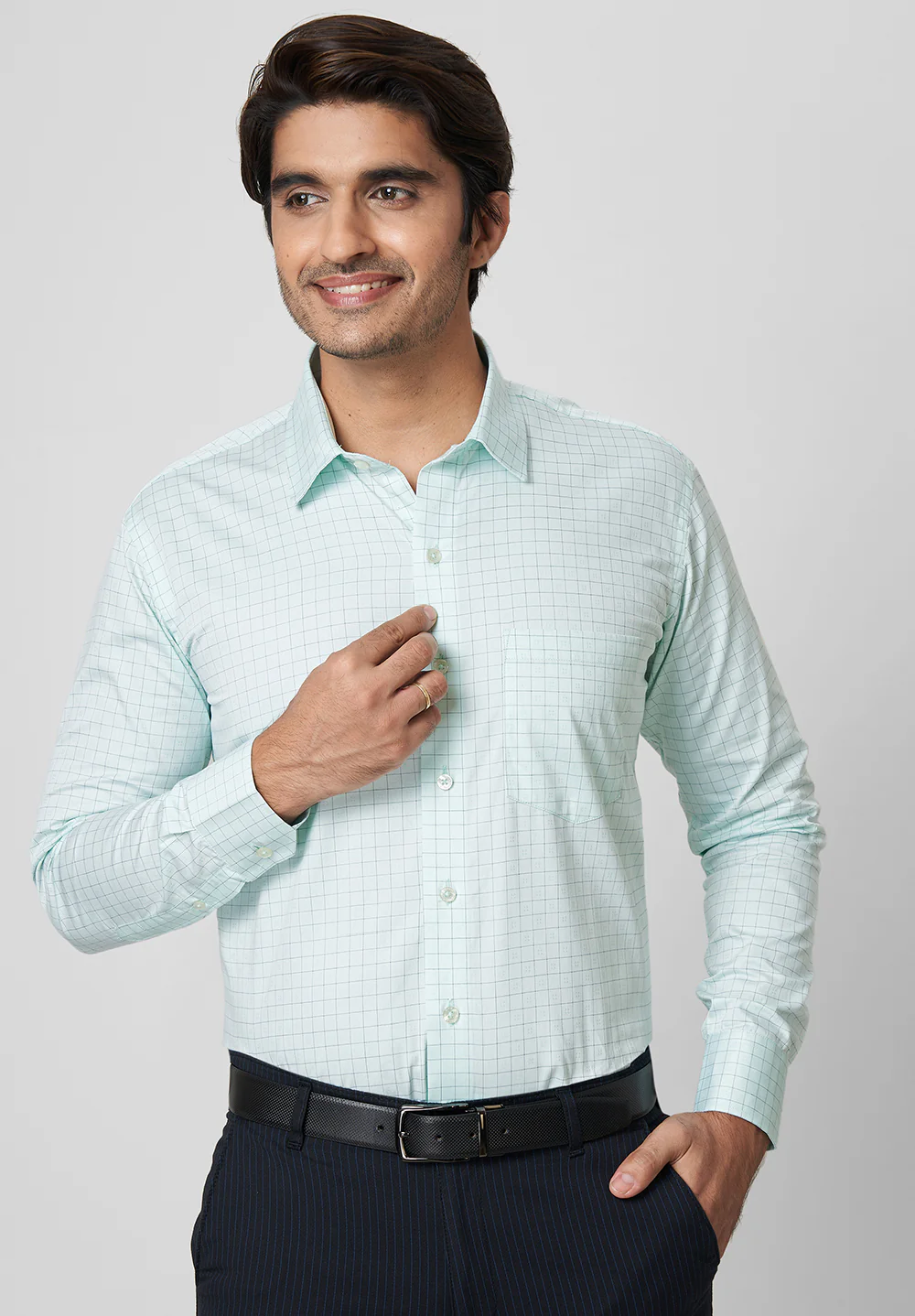 Men Green Regular Fit Formal Shirt - Image 5