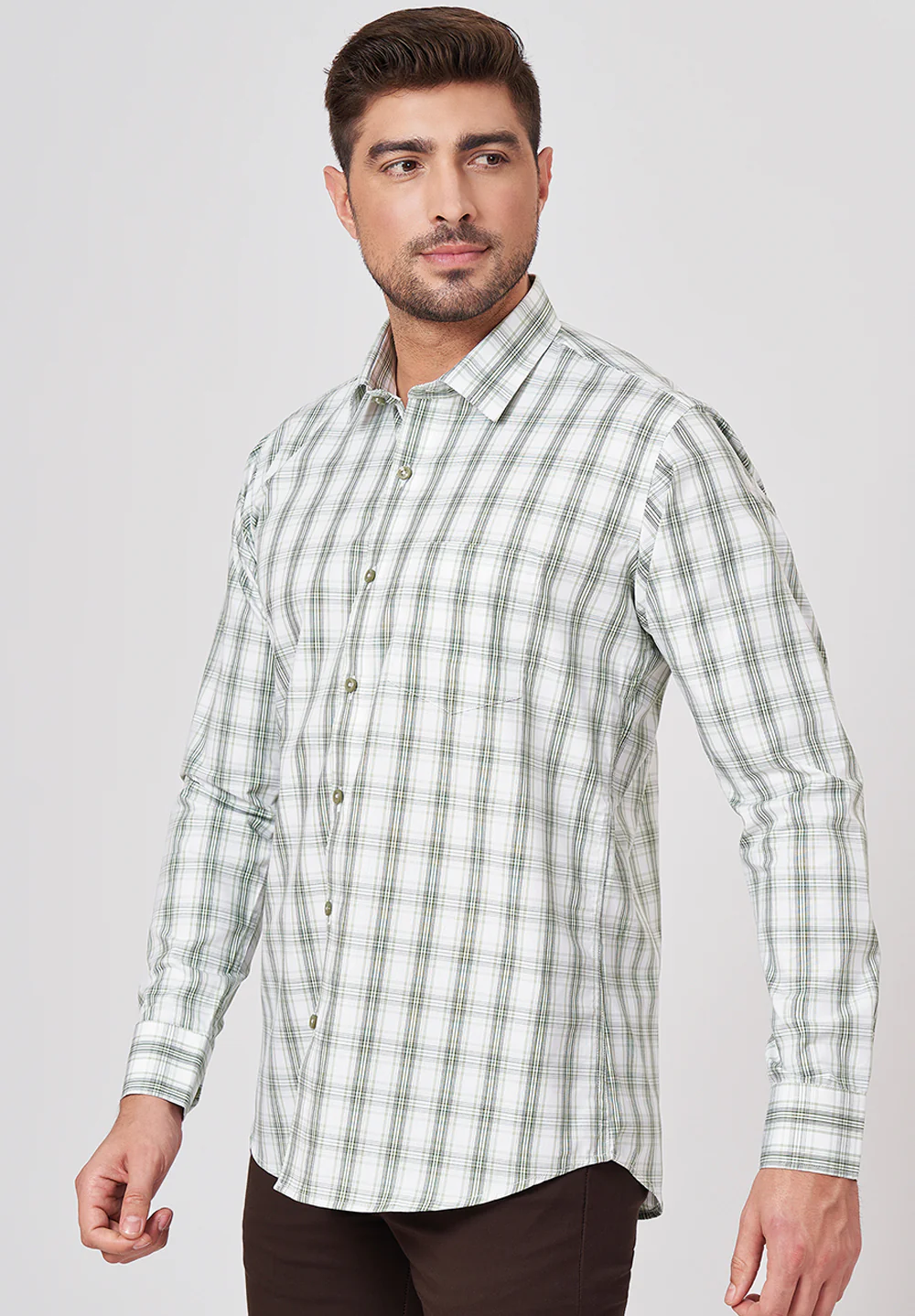 Men Green Slim Fit Formal Shirt - Image 2
