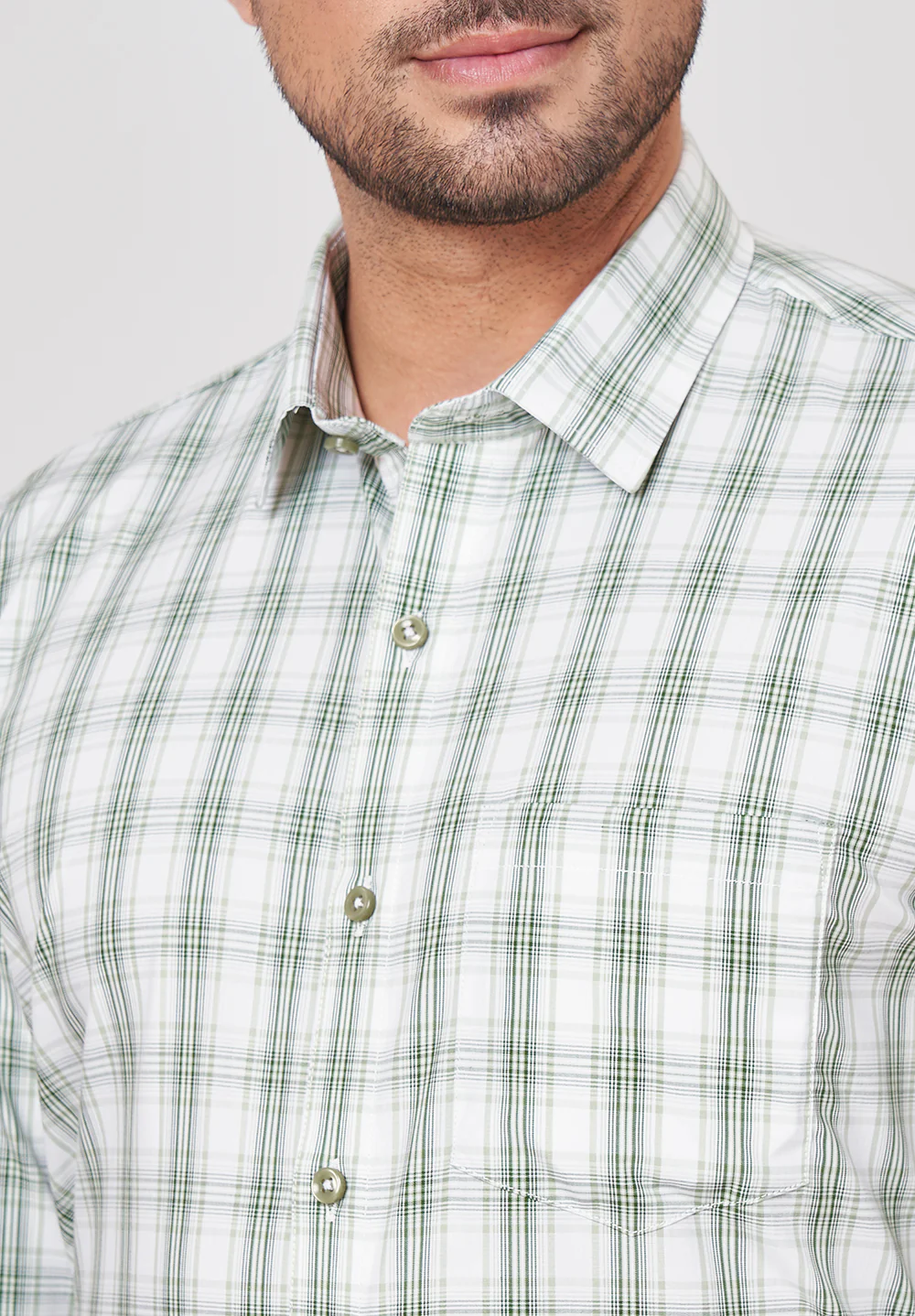 Men Green Slim Fit Formal Shirt - Image 4