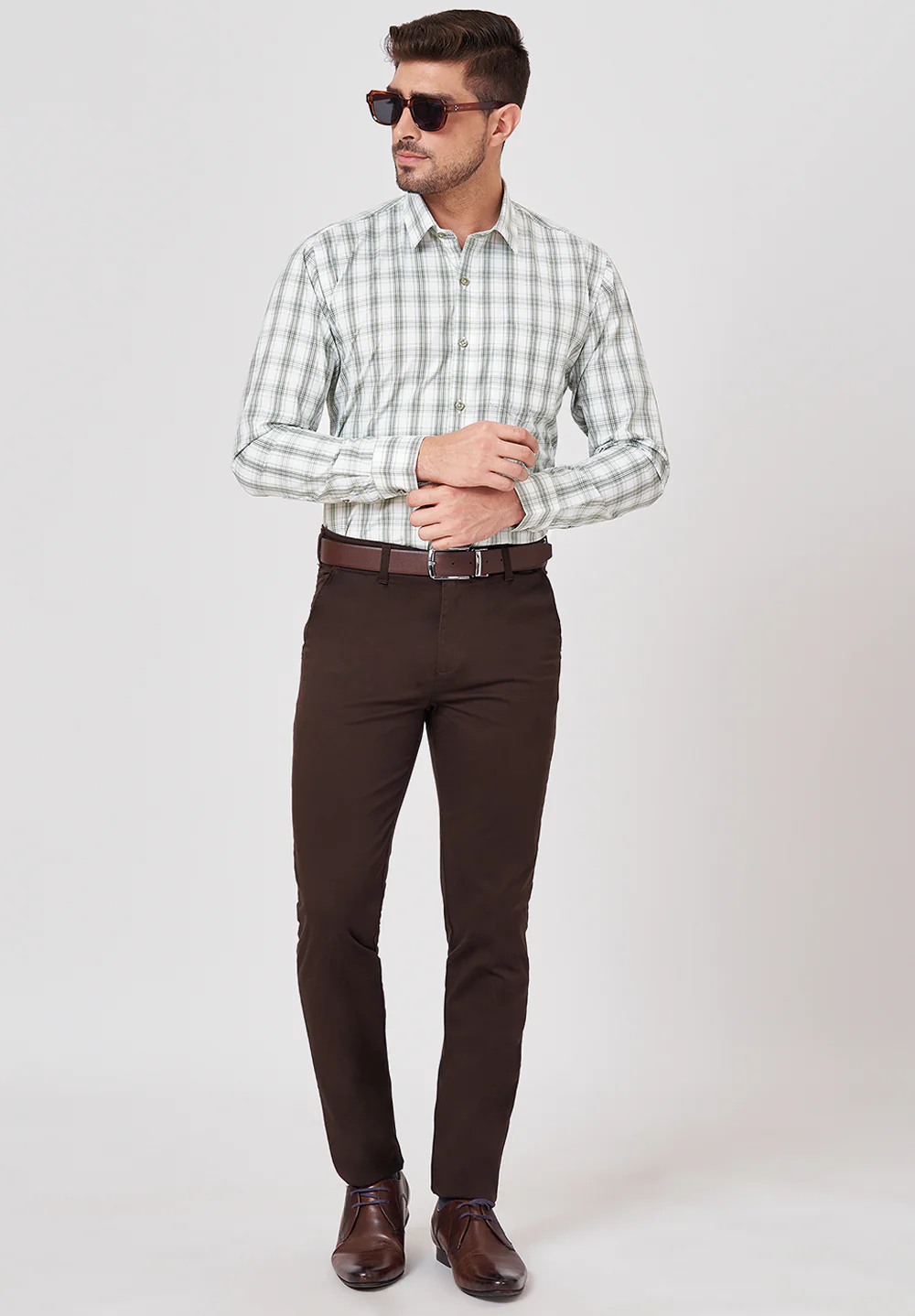 Men Green Slim Fit Formal Shirt - Image 5