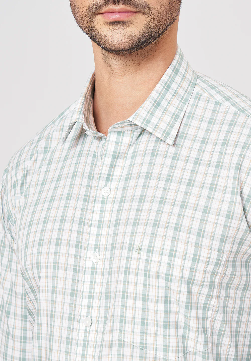 Men Green Regular Fit Formal Shirt - Image 3
