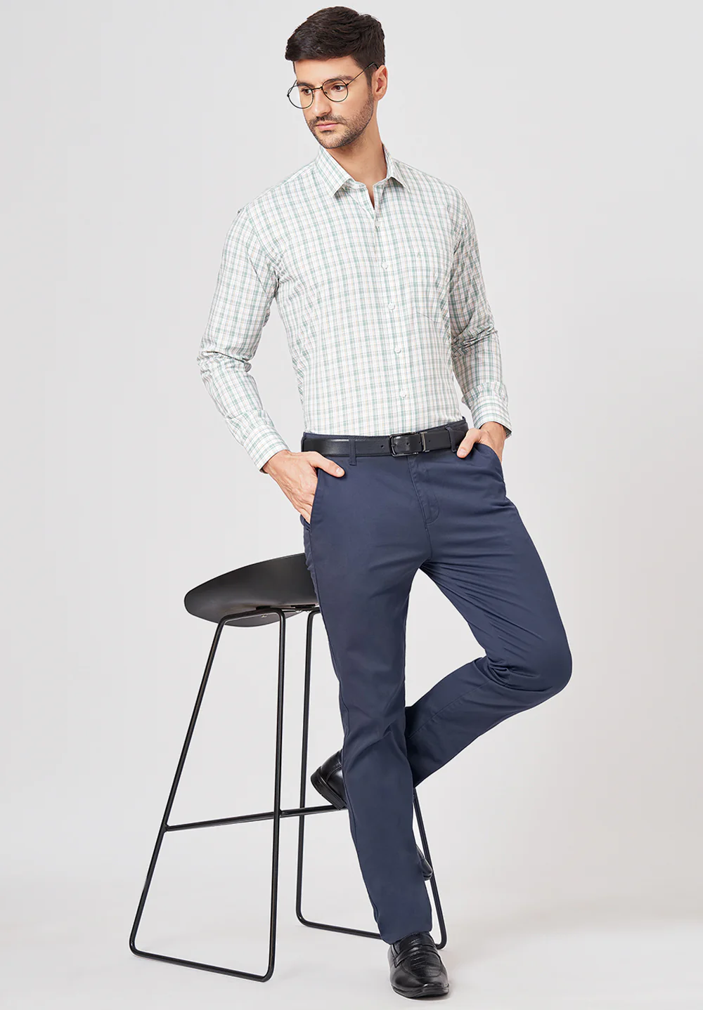 Men Green Regular Fit Formal Shirt - Image 5
