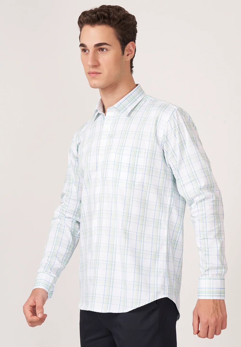 Men Green Slim Fit Formal Shirt - Image 2