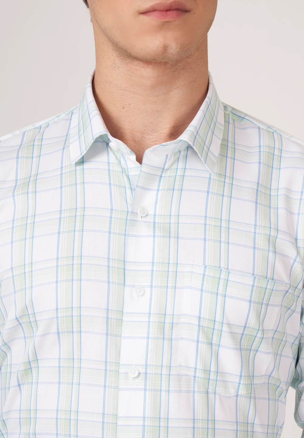 Men Green Slim Fit Formal Shirt - Image 4