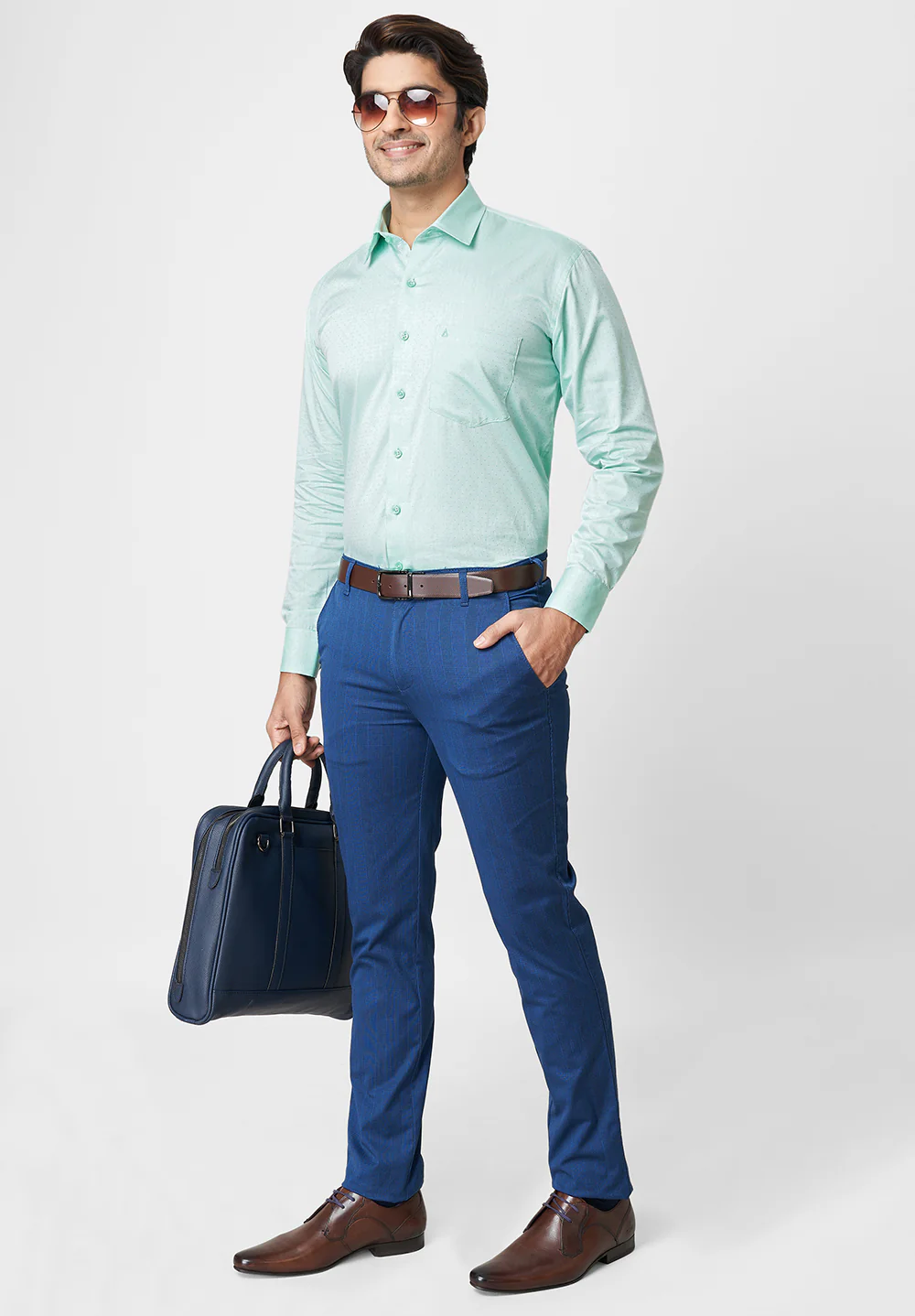 Men Green Regular Fit Formal Shirt - Image 4