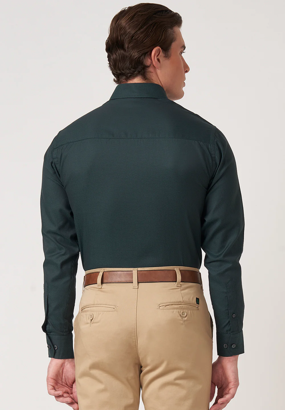 Men Green Slim Fit Formal Shirt - Image 3