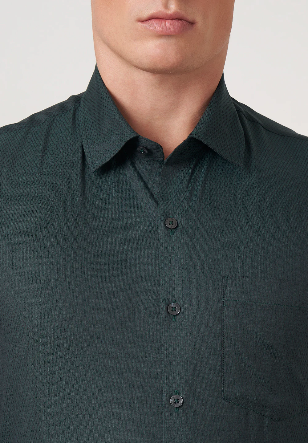 Men Green Slim Fit Formal Shirt - Image 4
