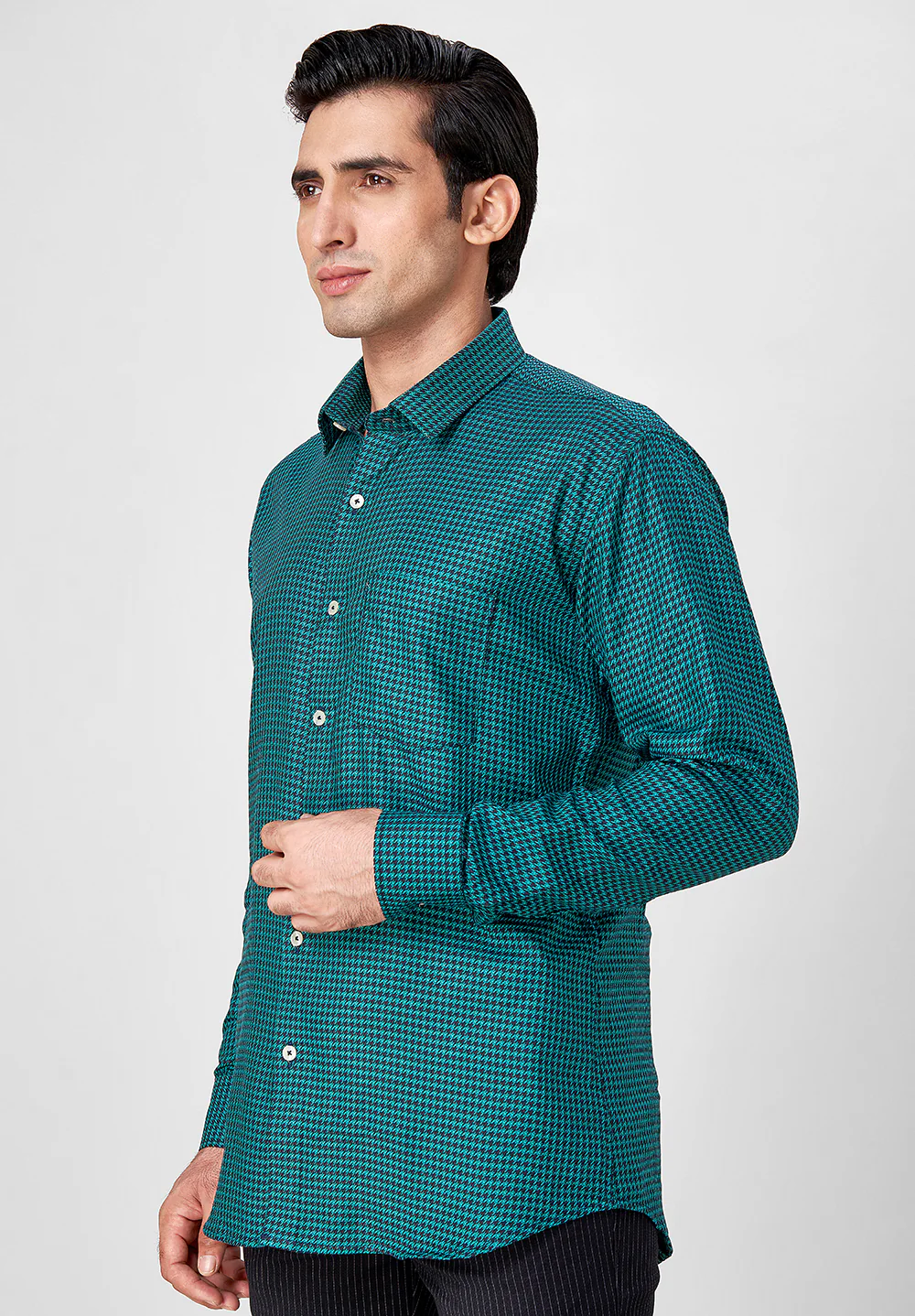 Men Green Slim Fit Formal Shirt - Image 4