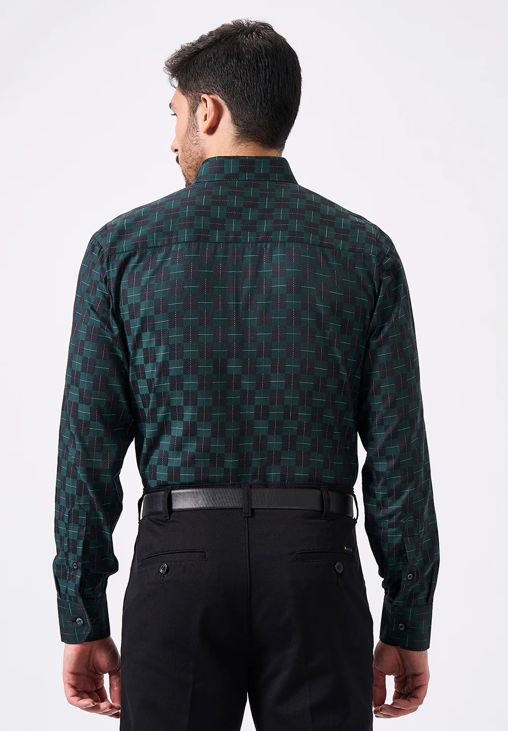 Men Green Regular Fit Formal Shirt - Image 2