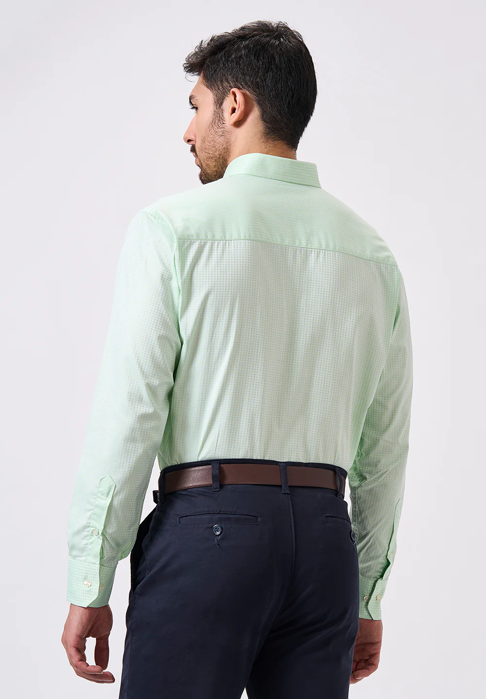 Men Green Regular Fit Formal Shirt - Image 2