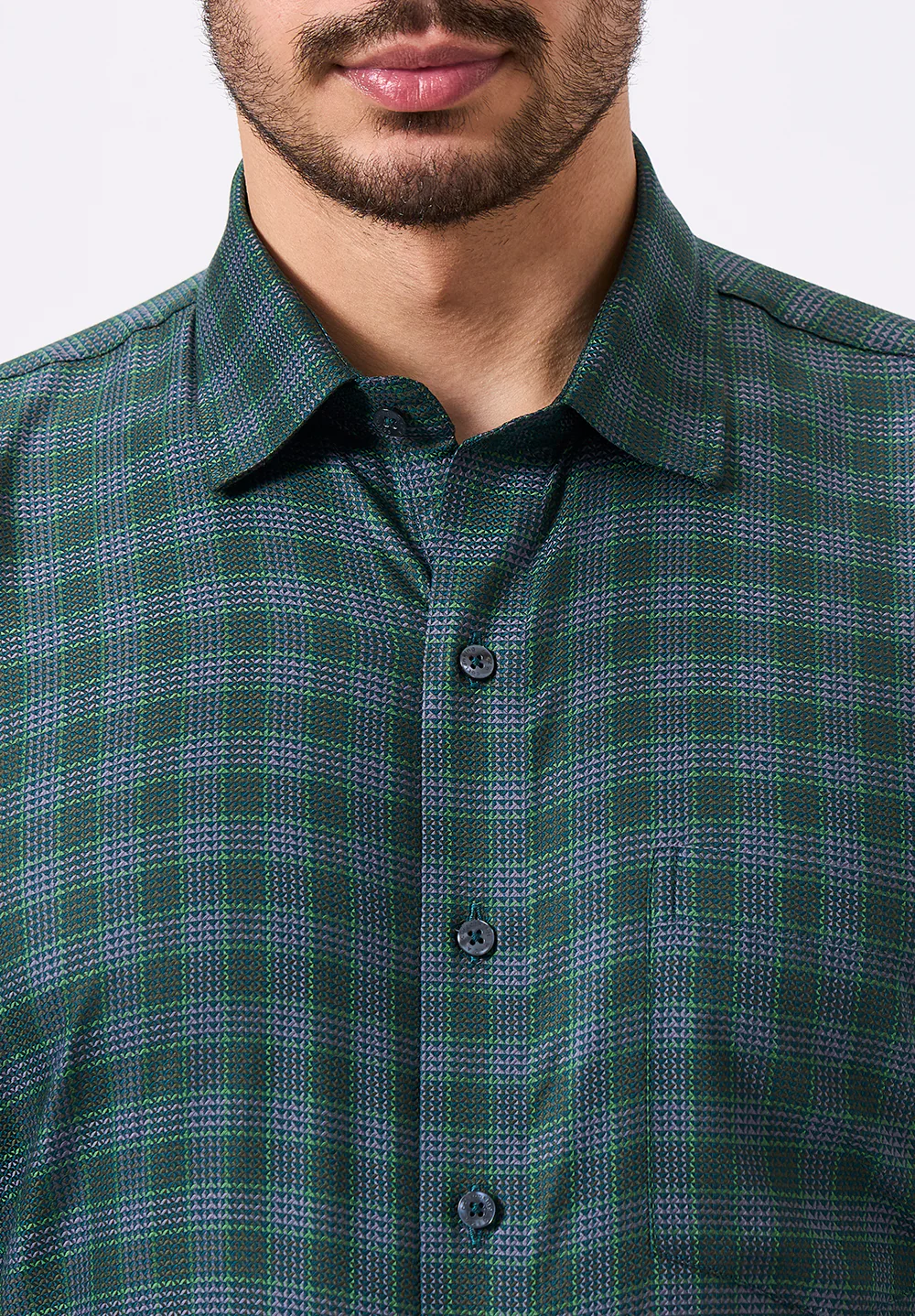 Men Green Regular Fit Formal Shirt - Image 4