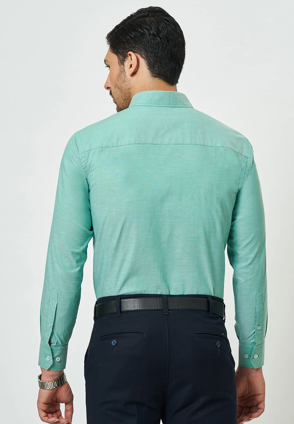 Men Green Regular Fit Formal Shirt - Image 2