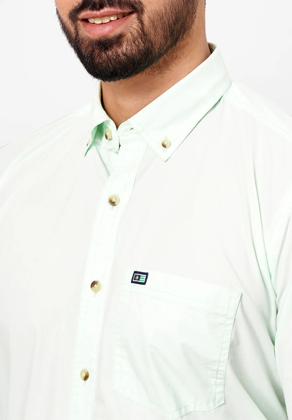 Men Green Smart Fit Formal Shirt - Image 3