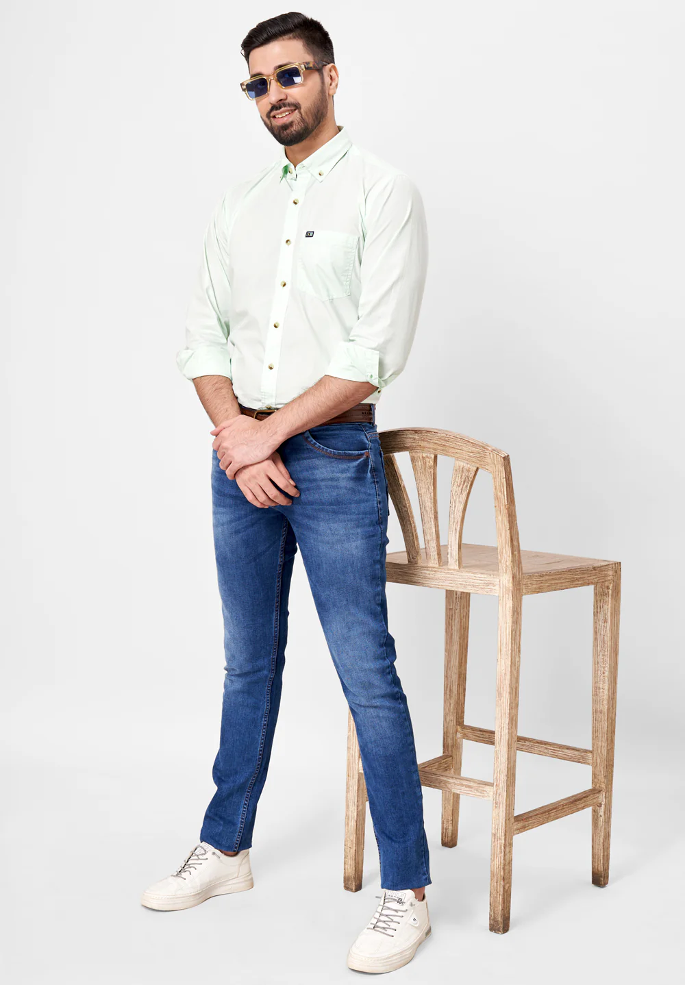 Men Green Smart Fit Formal Shirt - Image 5