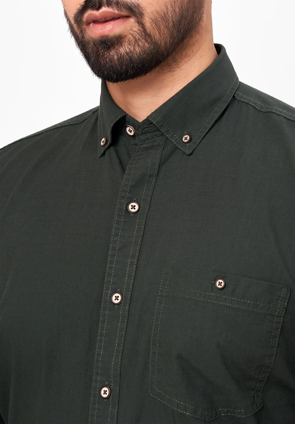Men Green Smart Fit Formal Shirt - Image 4