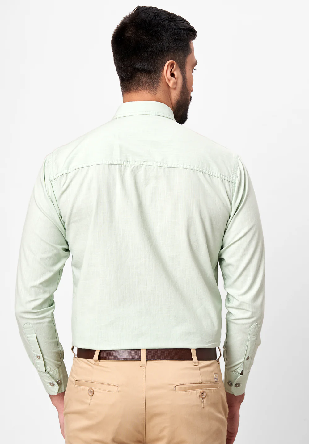Men Green Smart Fit Formal Shirt - Image 2