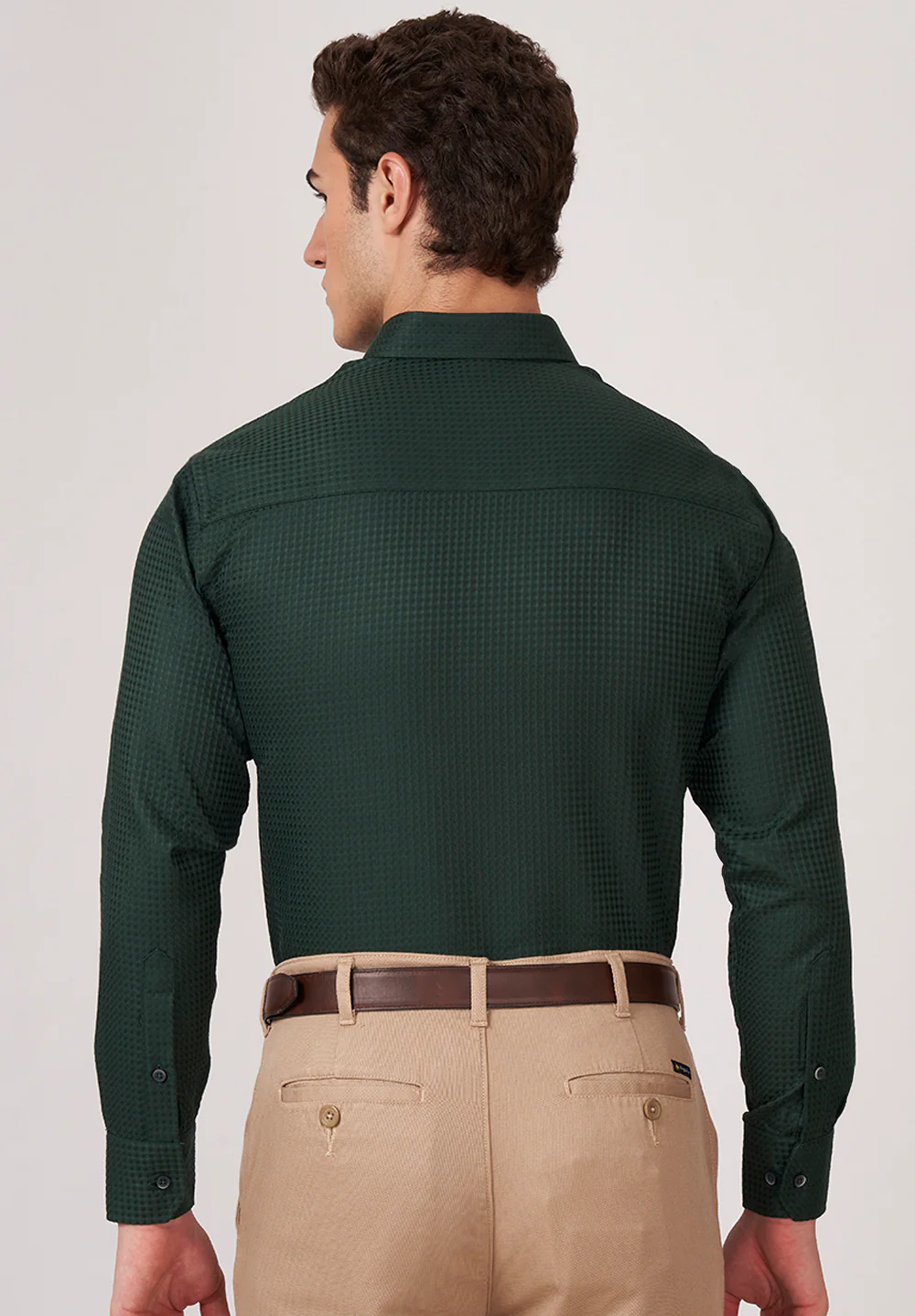 Men Green Regular Fit Formal Shirt - Image 2