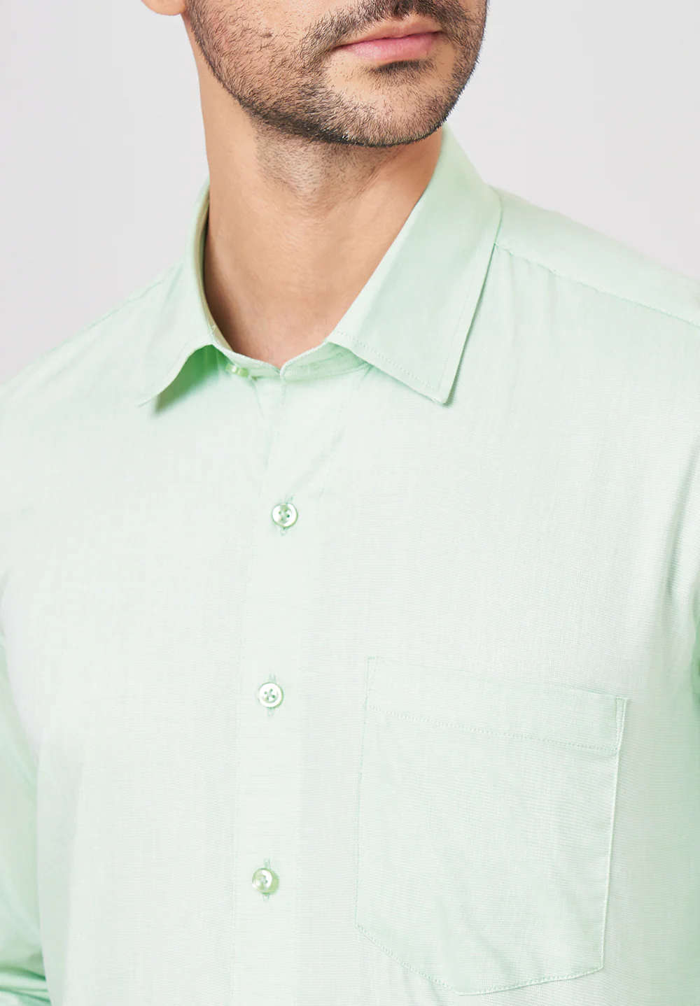 Men Green Regular Fit Formal Shirt - Image 4